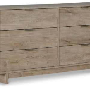 Oliah - Six Drawer Dresser - 31'' Height - Beige