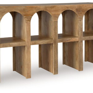Luzmanacy - Console Sofa Table - Natural Brown