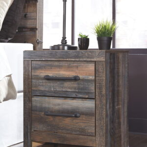 Drystan - Two Drawer Night Stand - Brown / Beige
