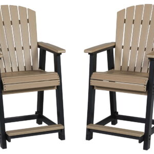 Fairen Trail - Barstool (Set of 2) - Black / Driftwood