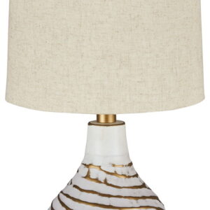 Aleela - Metal Table Lamp - White / Gold Finish