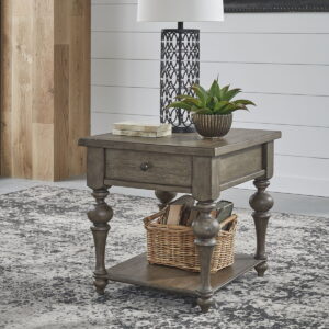 Americana Farmhouse - Drawer End Table - Dusty Taupe