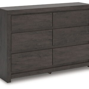 Fraluna - Six Drawer Dresser - Charcoal