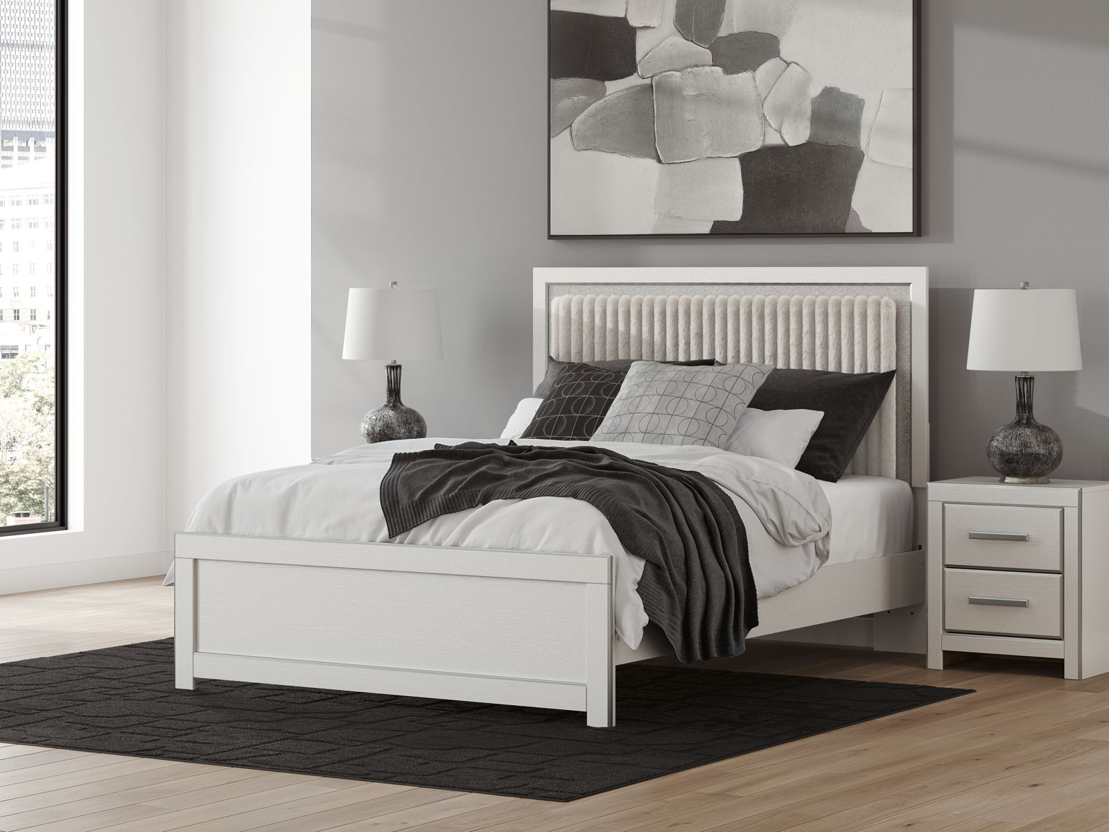 Zuraleus - Upholstered Panel Platform Bed With Roll Slats - Image 9