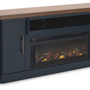 Landocken - 83" TV Stand With Electric Fireplace - Two-tone