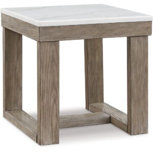 Loyaska - Square End Table - Brown / Ivory