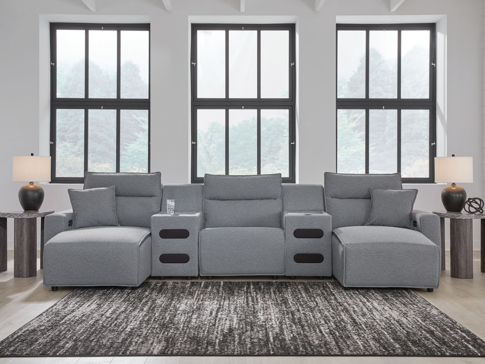Modmax II - Reclining Sectional - Salt And Pepper - Image 17
