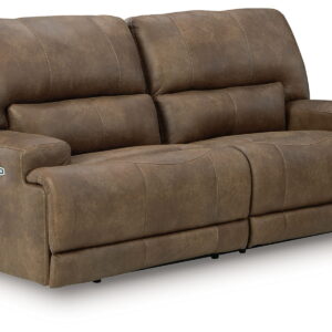 Beckley Place - 2 Seat Power Reclining Sofa With Adjustable Headrest - Earth
