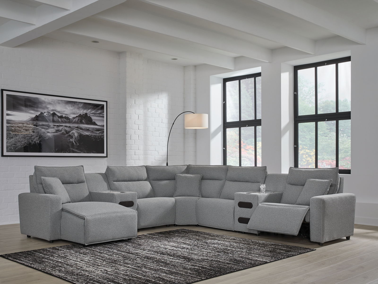 Modmax II - Reclining Sectional - Salt And Pepper - Image 30