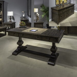 Paradise Valley - 2 Piece Home Office Desk Set - Saddle Brown