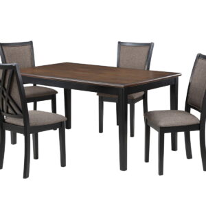 Potomac - 5 Piece Rectangle Dining Set (Table & 4 Chairs) - Brown / Black