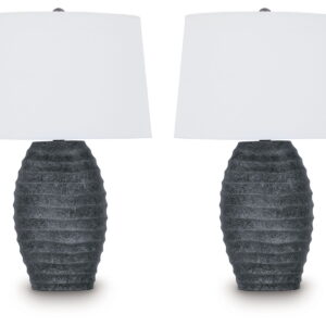 Caronick - Poly Table Lamp (Set of 2) - Antique Silver Finish