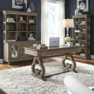 Simply Elegant - 3 Piece Home Offi Set (Desk & Hutch Set) - Heathered Taupe