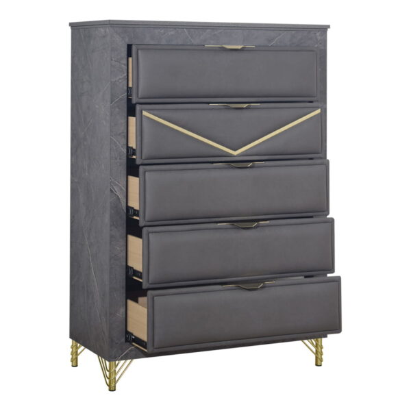 Symetry Drawers Symmetry – 5 Drawer Chest – Charcoal | Plaza House Furniture