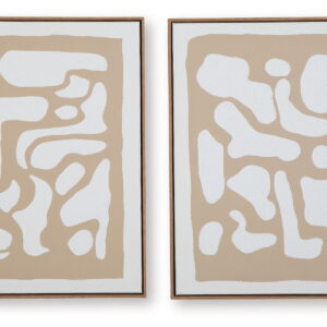 Waldett - Wall Art Set (Set of 2) - Beige / White