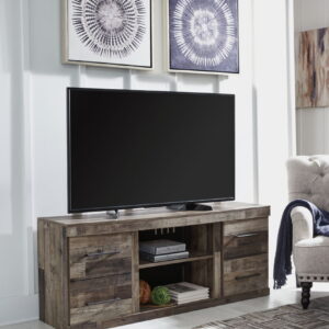 Derekson - LG TV Stand w/Fireplace Option - Multi Gray