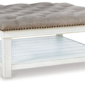 Kanwyn - Uph Ottoman Cocktail Table - Whitewash