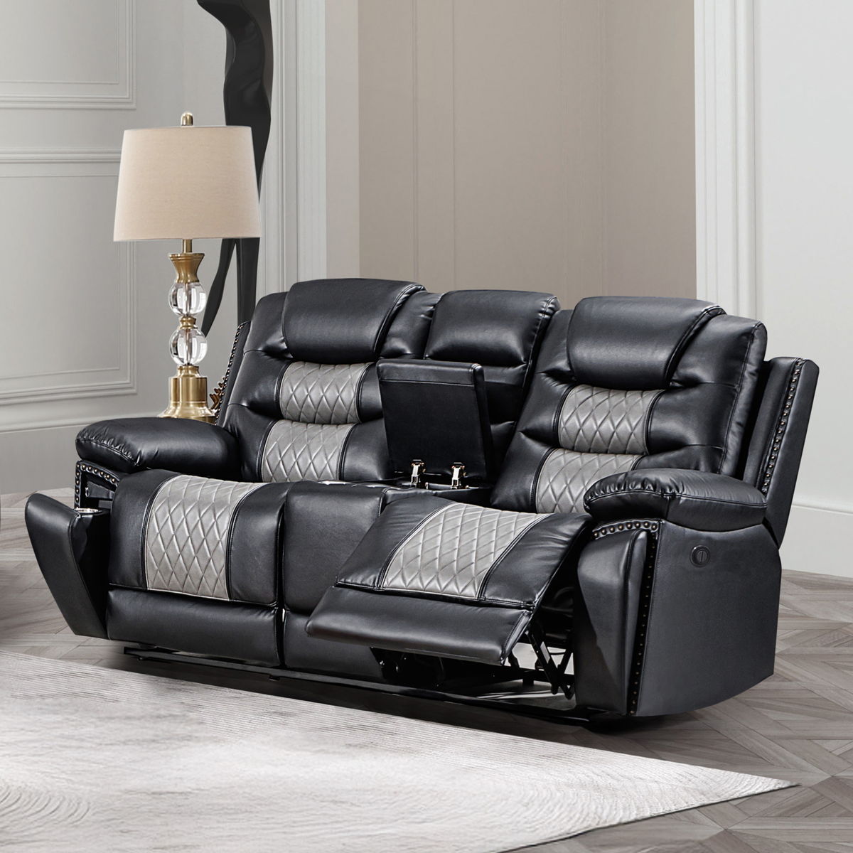 Nikko - Console Loveseat With Dual Recliners - Image 31