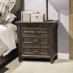 Paradise Valley - Nightstand With Charging Station - Saddle Brown