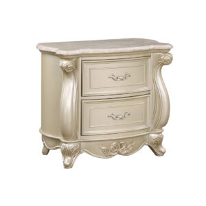 Monique - Nightstand With Marble Top - Champagne