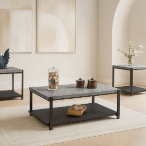Linea - 3 Piece Occasional Set (1 Coffee & 2 End Tables) - Dark Gray