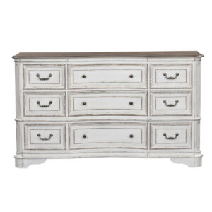 Magnolia Manor - 9 Drawer Dresser - Antique White