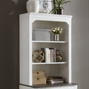 Allyson Park - Bunching Lateral File Hutch - Wirebrushed White / Charcoal