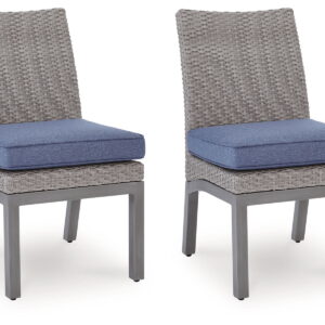 Half Moon Beach - Side Chair With Cushion (Set of 2) - Blue / Gray