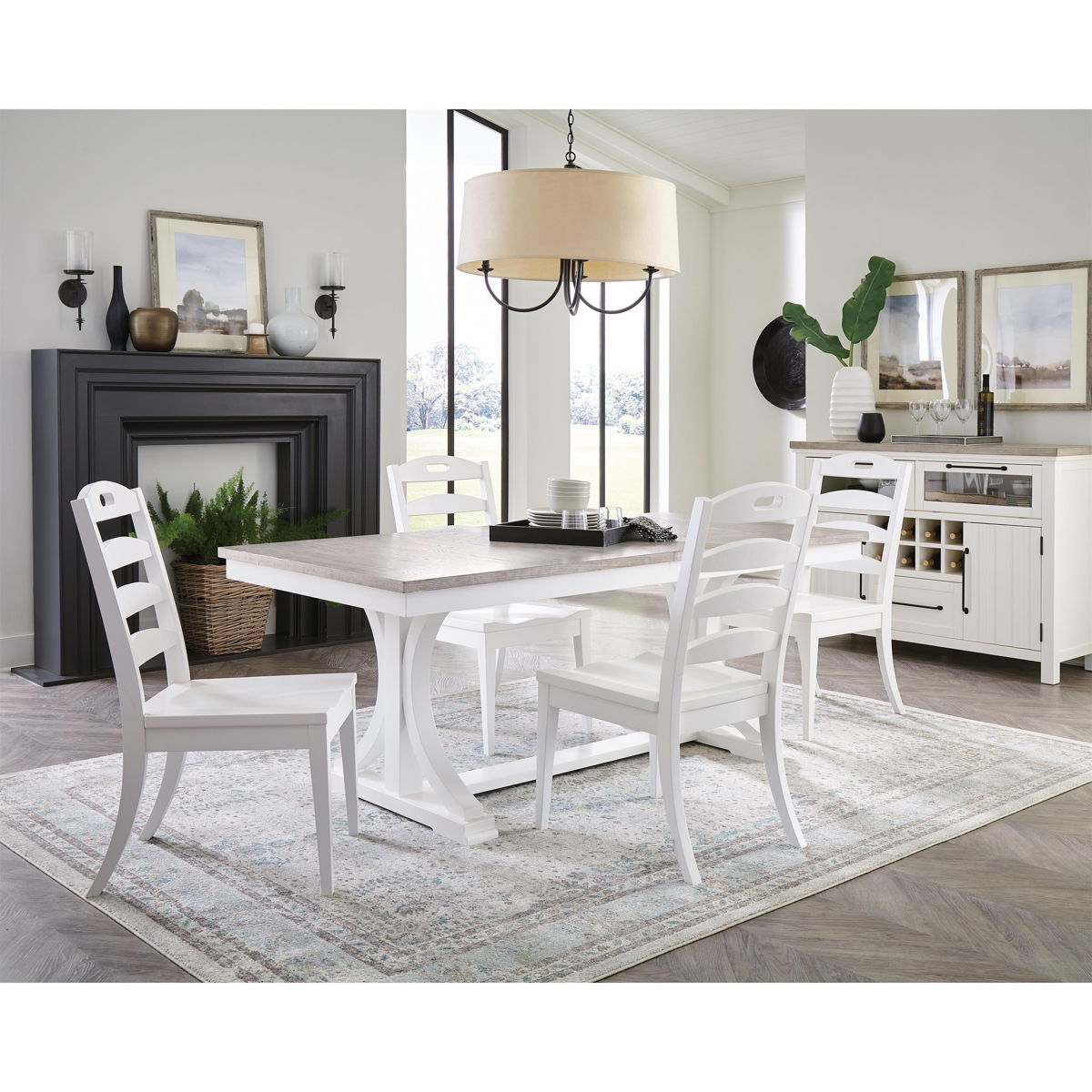Cora - Trestle Dining Table - Cloud / Fog - Image 3