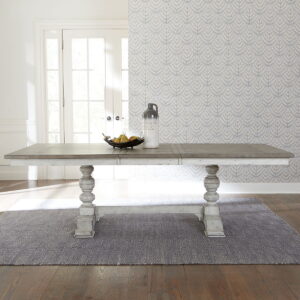 Whitney - Trestle Table - Antique Linen / Weathered Gray