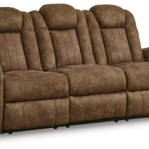 Wolfridge - Power Reclining Sofa With Adj Headrest - Brindle