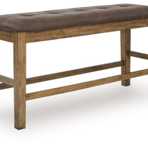 Urbinforte - Double Counter Height Upholstered Bench - Light Brown