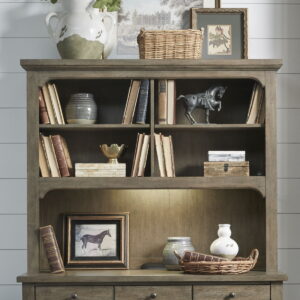 Americana Farmhouse - Credenza Hutch - Dusty Taupe