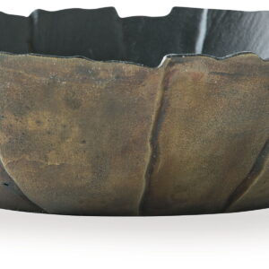 Aidman - Bowl - Black / Antique Gold Finish