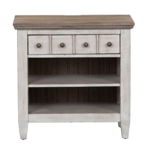 Heartland - 1 Drawer Nightstand With Charging Station - Antique White / Tobacco Tops
