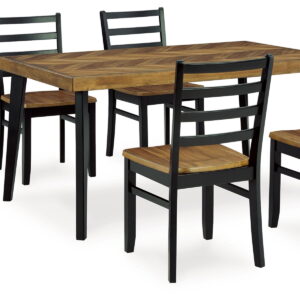 Blondon - Rectangular Drm Table Set (Set of 7) - Brown / Black