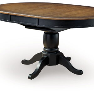 Clorazi - Oval Dining Room Butterfly Extension Table - Black / Brown