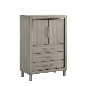 Lennox - Door Chest With Shoe Storage & LED Light - Gray