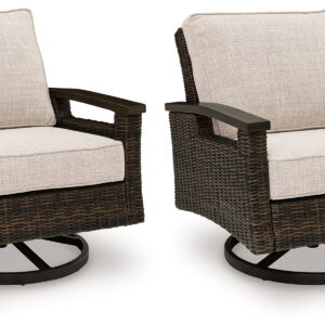 Monterey Point - Swivel Lounge Chair (Set of 2) - Dark Brown