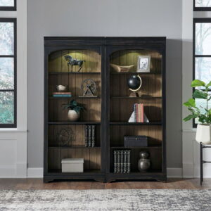 Meritage - 2 Piece Bunching Bookcase - Aged Charcoal