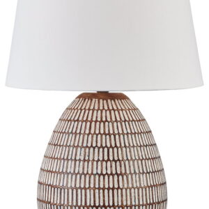 Darrich - Metal Table Lamp - Beige / White