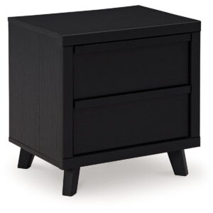 Danziar - Two Drawer Night Stand - Black