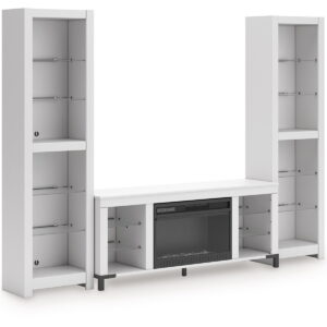 Brollevi - 3-Piece Entertainment Center With Fireplace - White