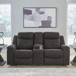 Brysonview - Double Reclining Loveseat With Console - Charcoal