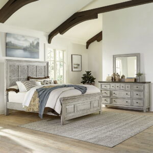 Heartland - Farmhouse - Panel Bed, Dresser & Mirror Set
