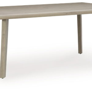 Cliff Trails - Rectangle Dining Table With Umbrella Option - Beige