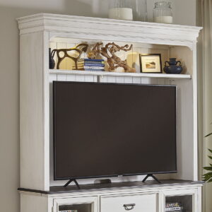 Allyson Park - Entertainment Hutch - Wirebrushed White / Charcoal