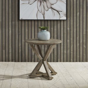 Parkland Falls - Round End Table - Weathered Taupe