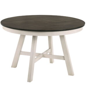 Maisie - Round Table - White / Brown