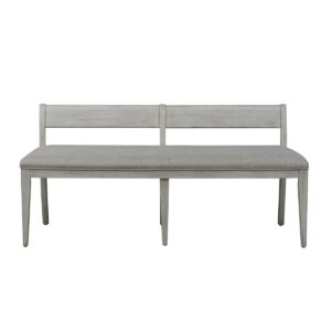 Farmhouse Reimagined - Upholstered Bench - Antique White / Chestnut Tops